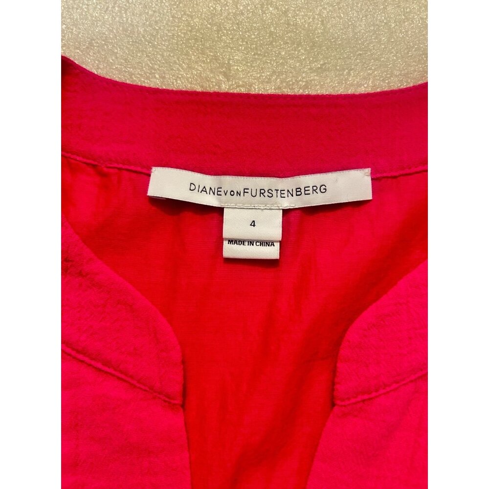 Diane Von Furstenberg DVF Esti Pink Ombre Popover Tunic size 4 - Picture 6 of 7